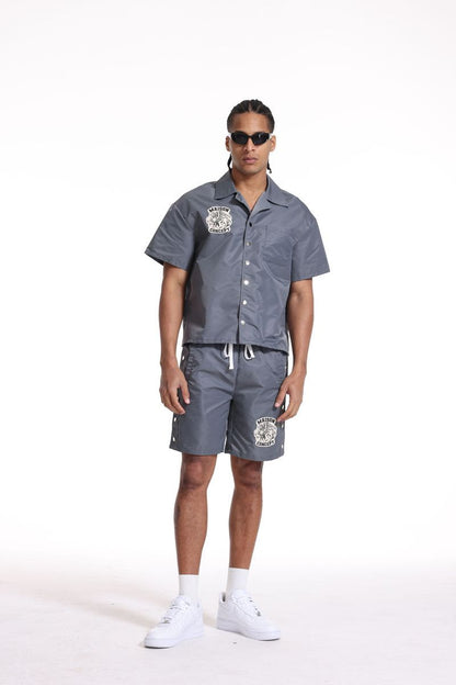 Maison Con Top" Grey Set With shorts