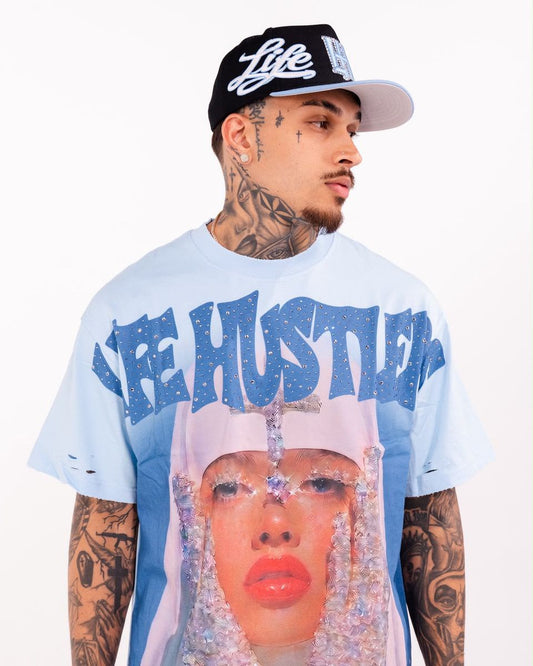 Life hustlers Crystal Tears BLUE Tee