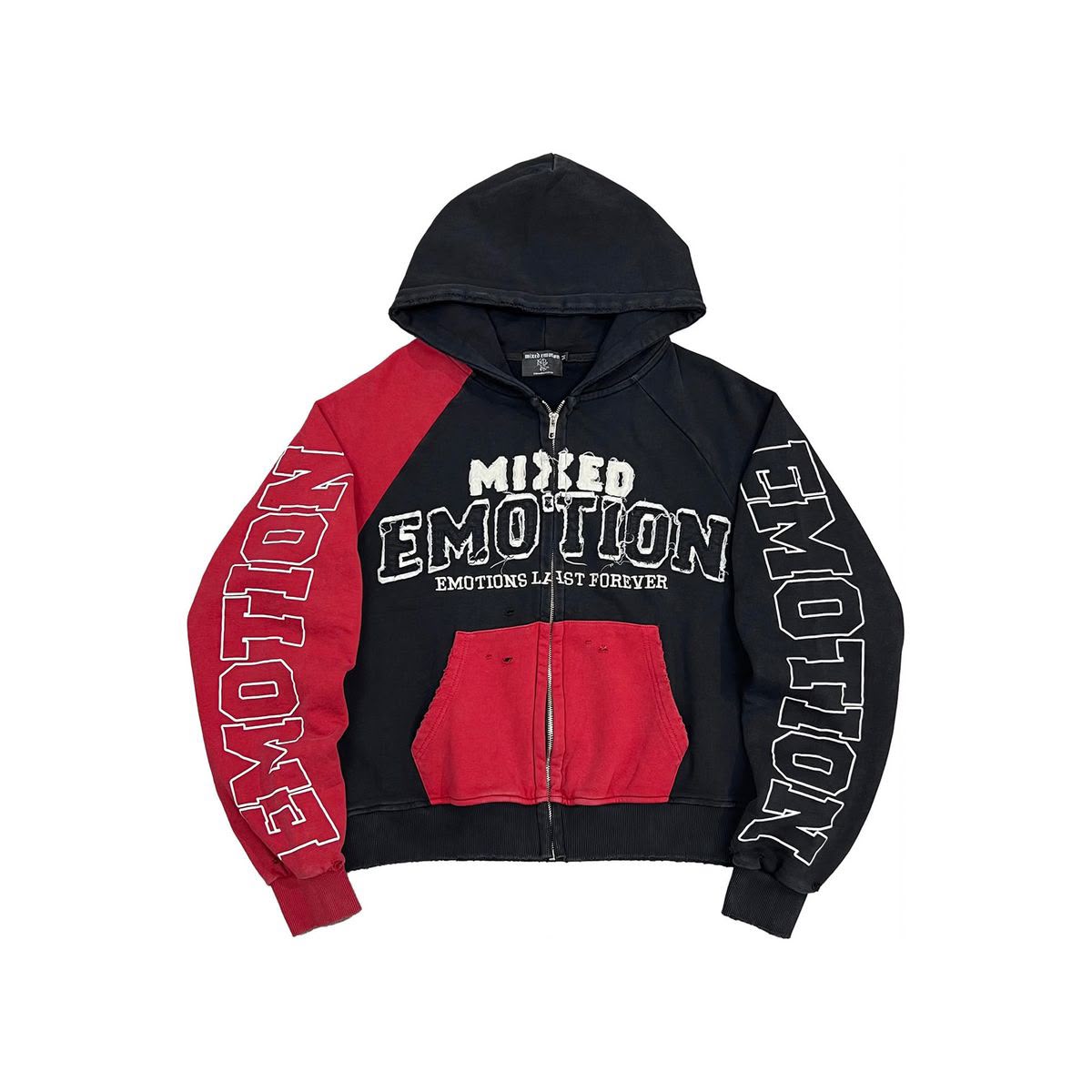 Mixed emotion Red “Split Decision” Hoodie