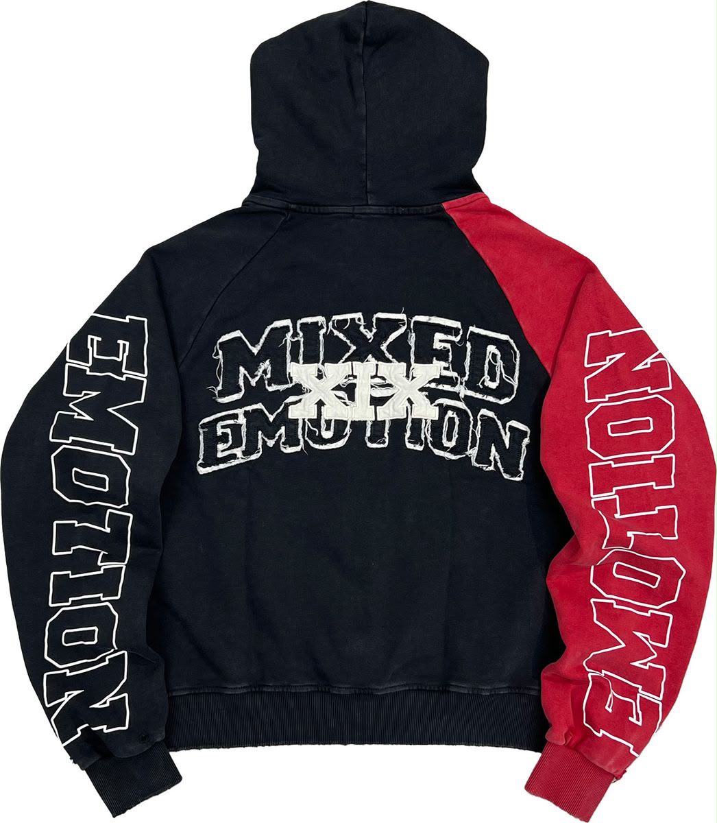 Mixed emotion Red “Split Decision” Hoodie