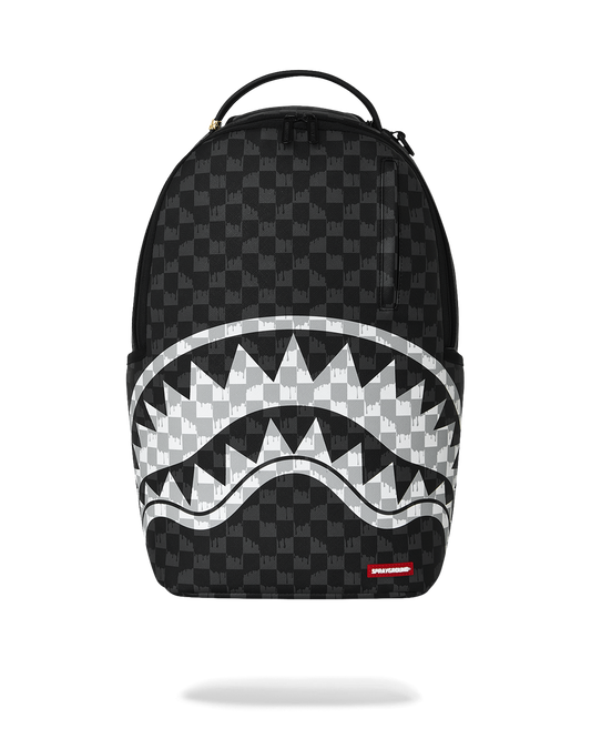 SPRAYGROUND BLACK AND WHITE DRIP CHECK SHARK