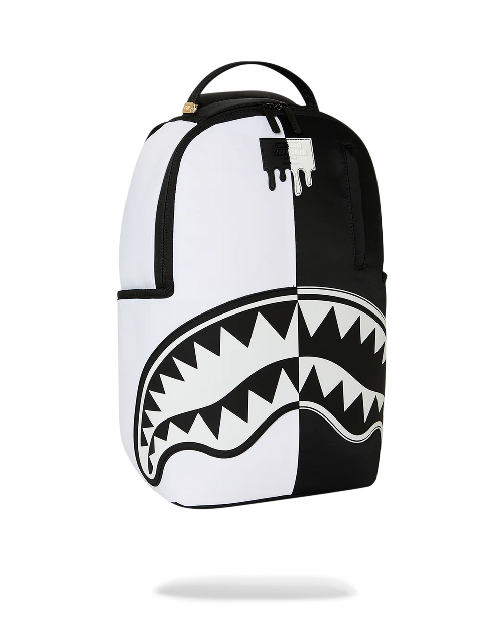 SPRAYGROUND SHARK CENTRAL BLACK AND WHITE STENCIL BACKPACK