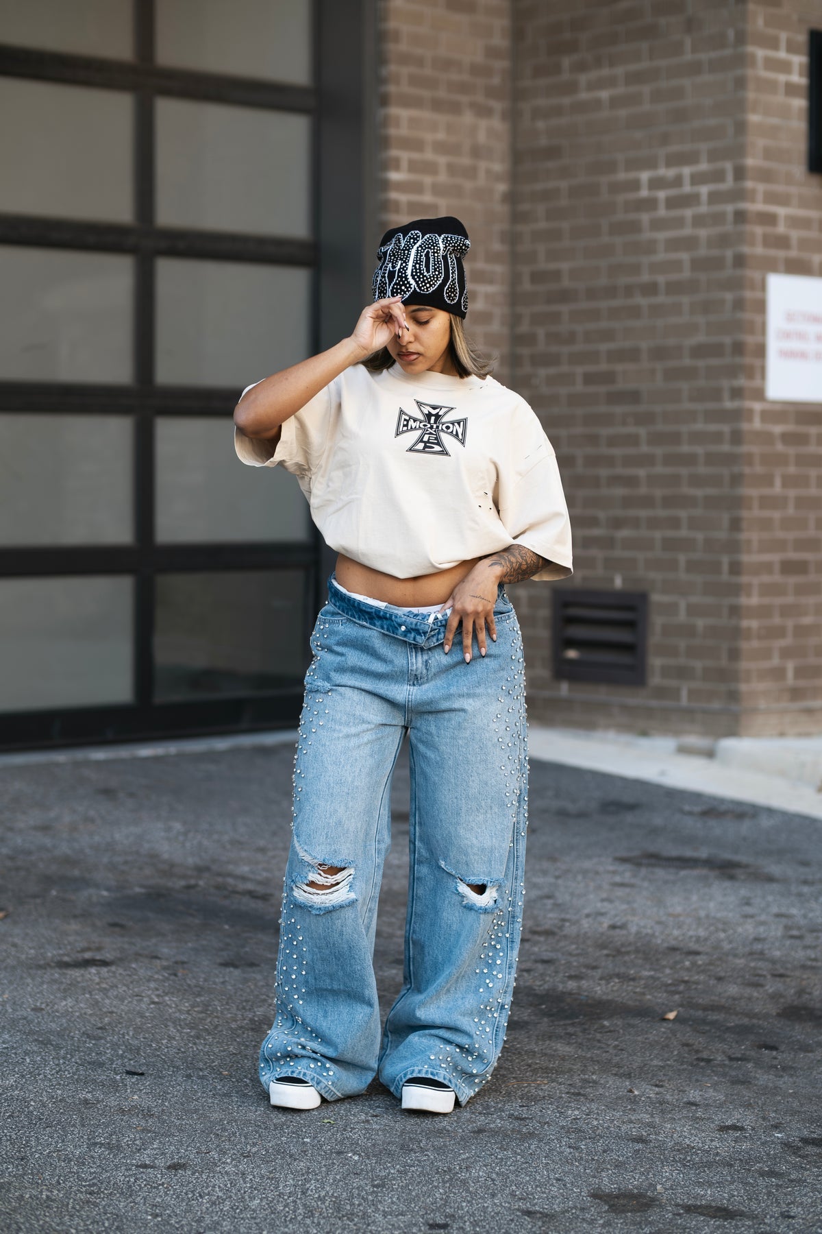 MIXED EMOTION Blue ‘Stone’ Baggy Jeans