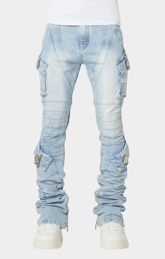 GUAPI AQUA BLACK OPS CARGO DENIM – STACKED JEANS