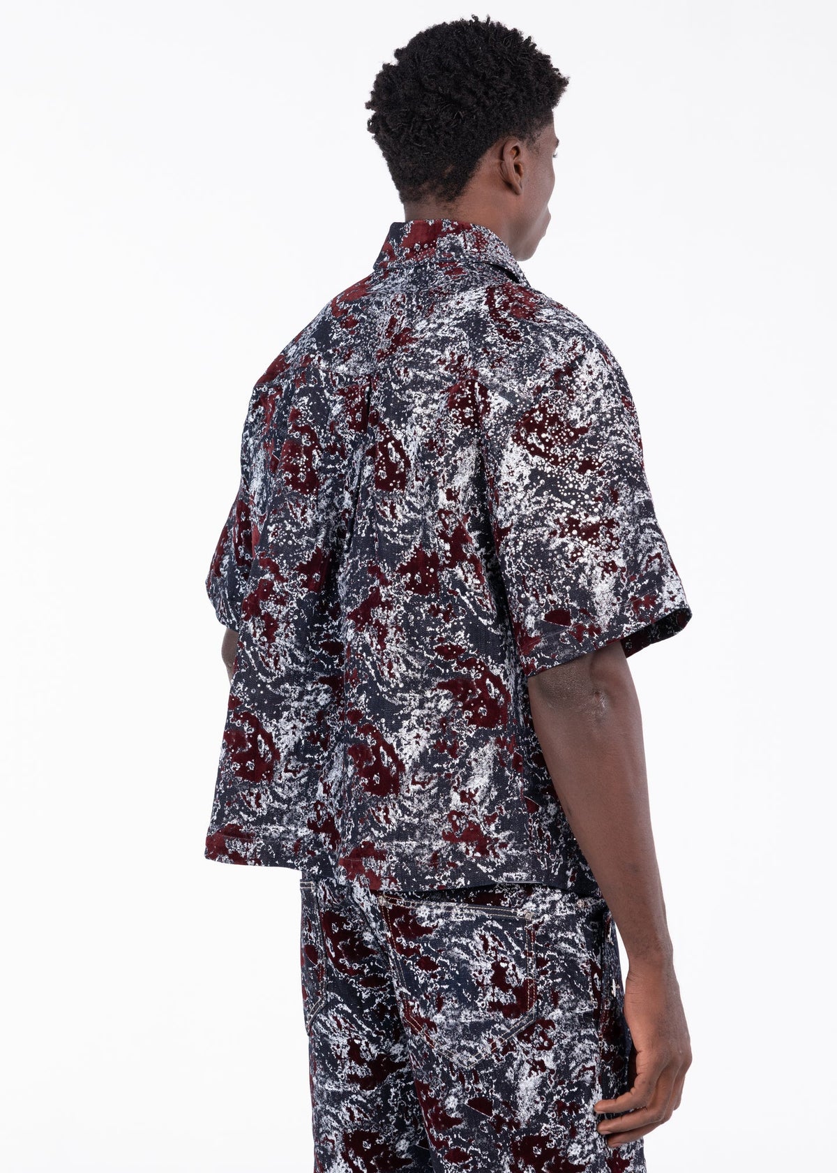 GUAPI Wine Red Laser Velvet Shirt