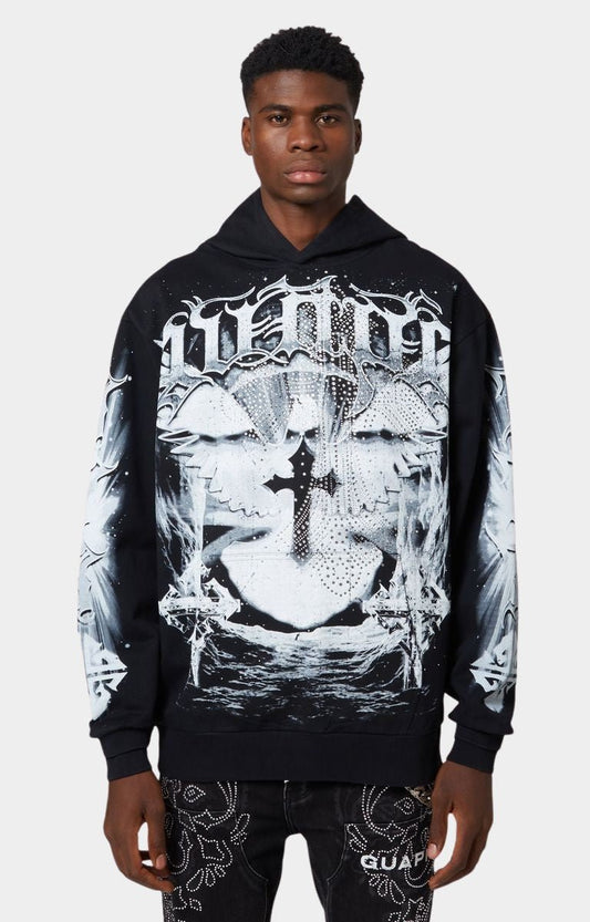 GUAPI BLACK HEAVENS VAULT HOODIE V3 – RHINESTONE HOODIE