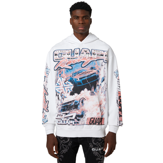 GUAPI NITRO DRIFT HOODIE IN WHITE
