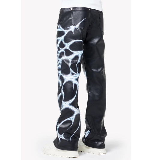 Guapi Chrome Web Leather Pants Jeans
