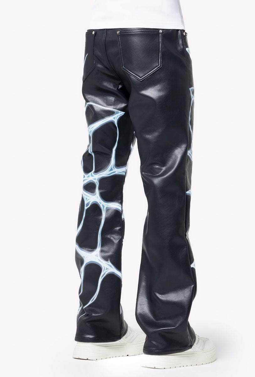 Guapi Chrome Web Leather Pants Jeans