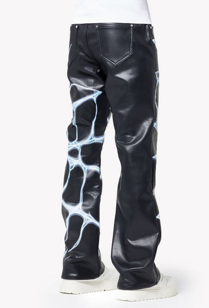Guapi Chrome Web Leather Pants Jeans