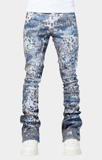 GUAPI AQUA BLUE HAKAI DENIM – STACKED DESIGNER JEANS