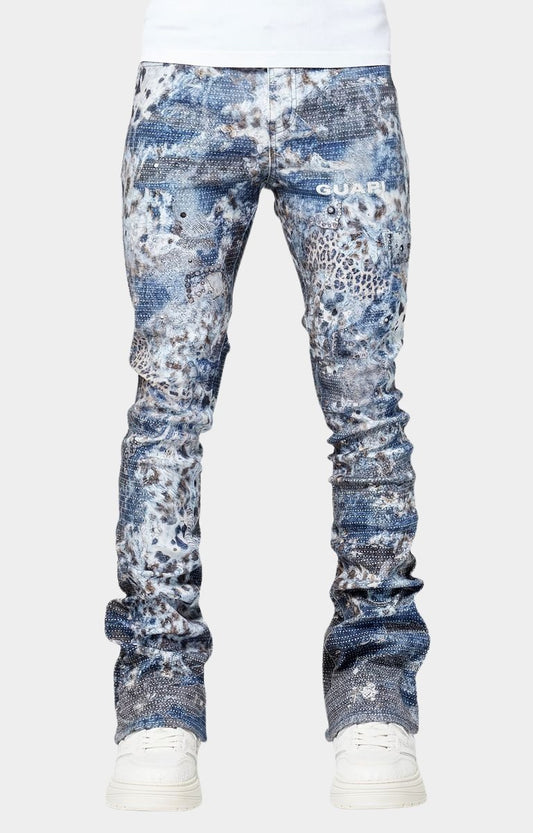 GUAPI AQUA BLUE HAKAI DENIM – STACKED DESIGNER JEANS