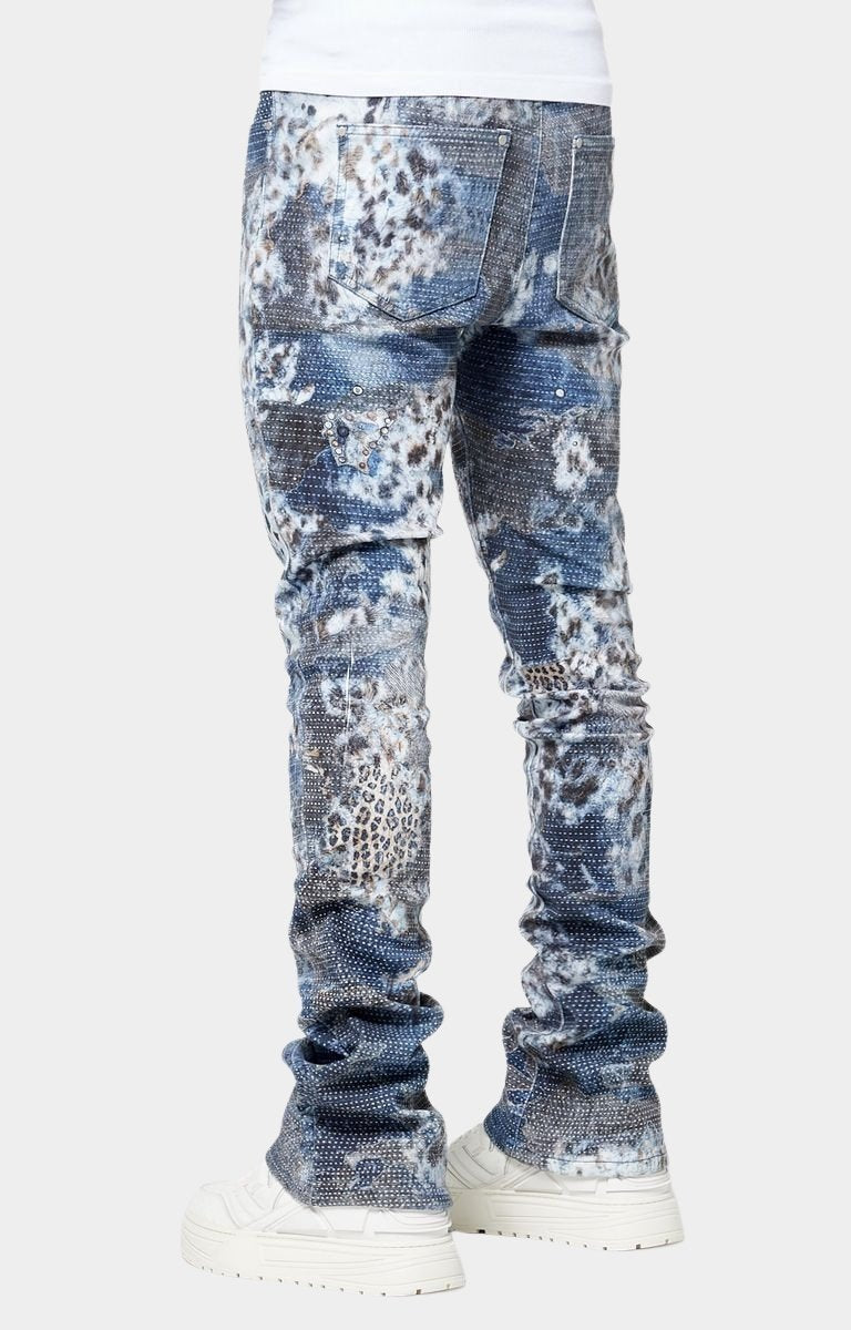GUAPI AQUA BLUE HAKAI DENIM – STACKED DESIGNER JEANS