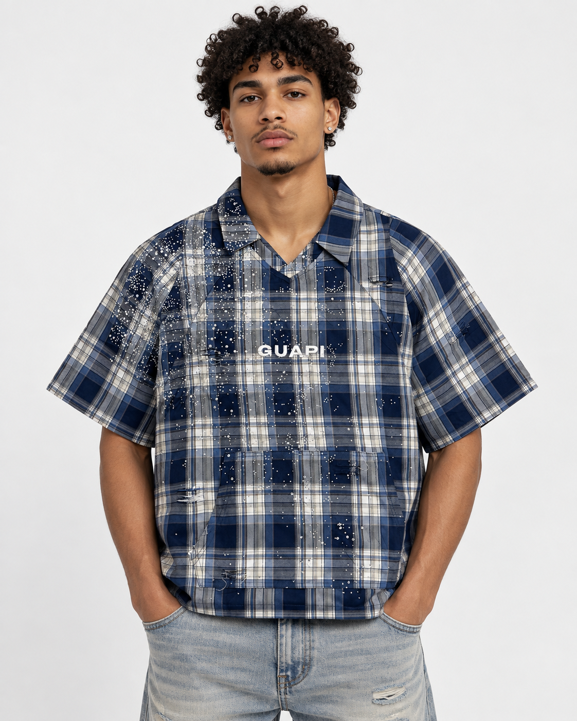 GUAPI Eclipse Plaid Shirt blue
