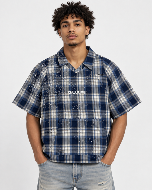 GUAPI Eclipse Plaid Shirt blue
