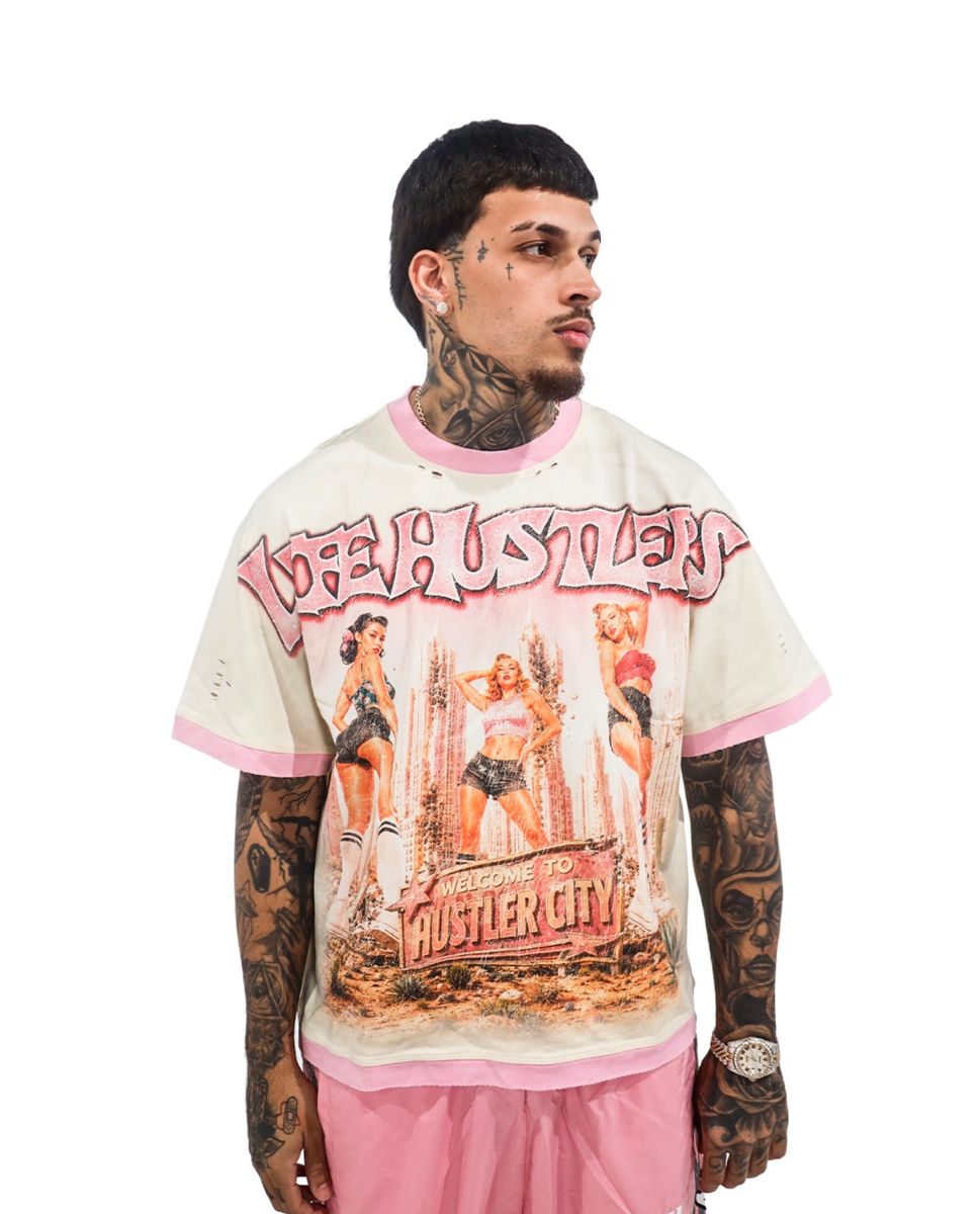 LIFE  HUSTLERS CITY PINK T SHIRT