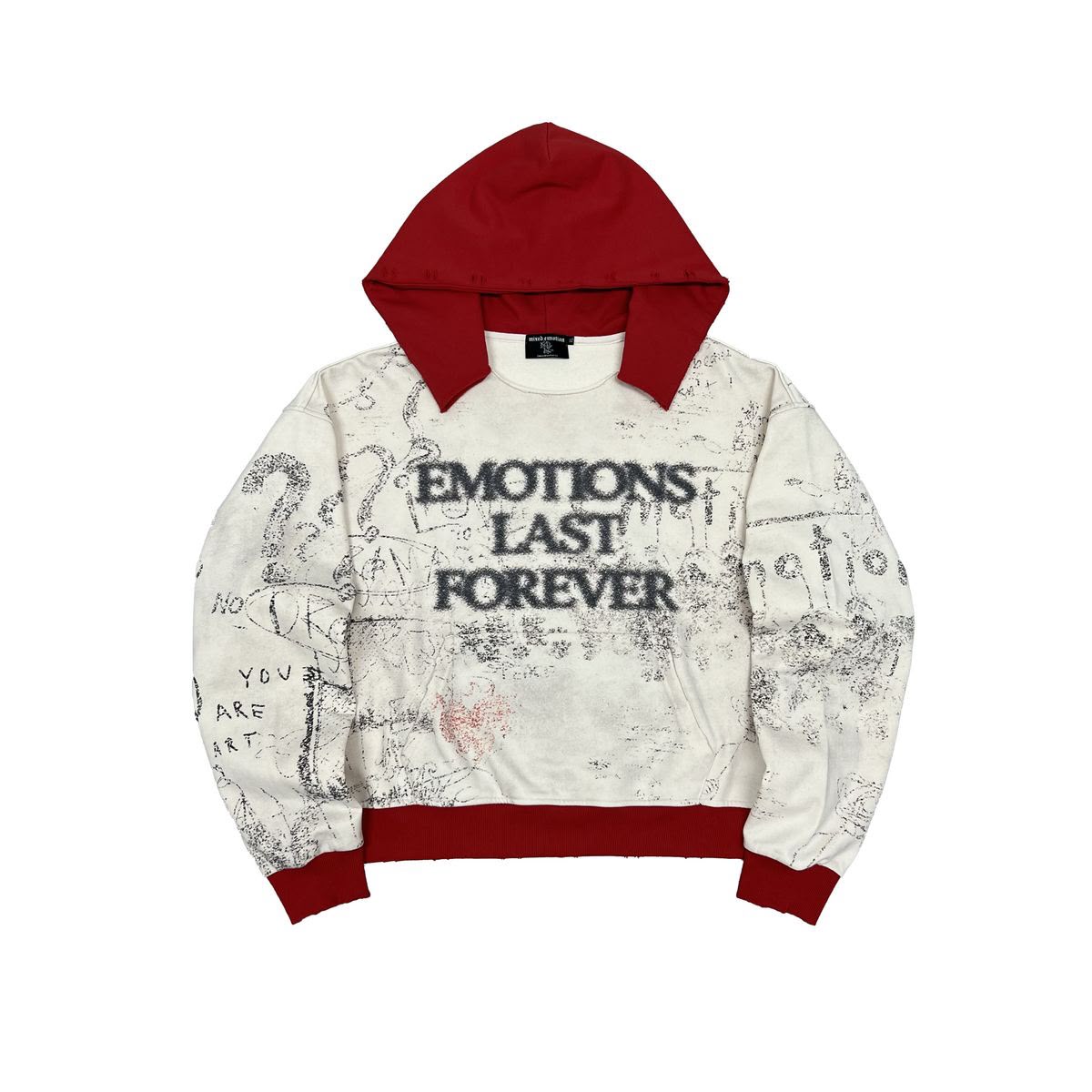 MIXED EMOTION  Red “Last Forever” Hoodie