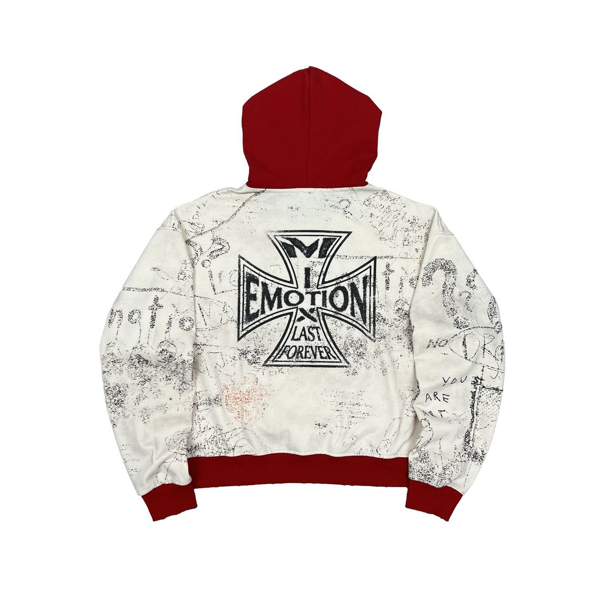 MIXED EMOTION  Red “Last Forever” Hoodie