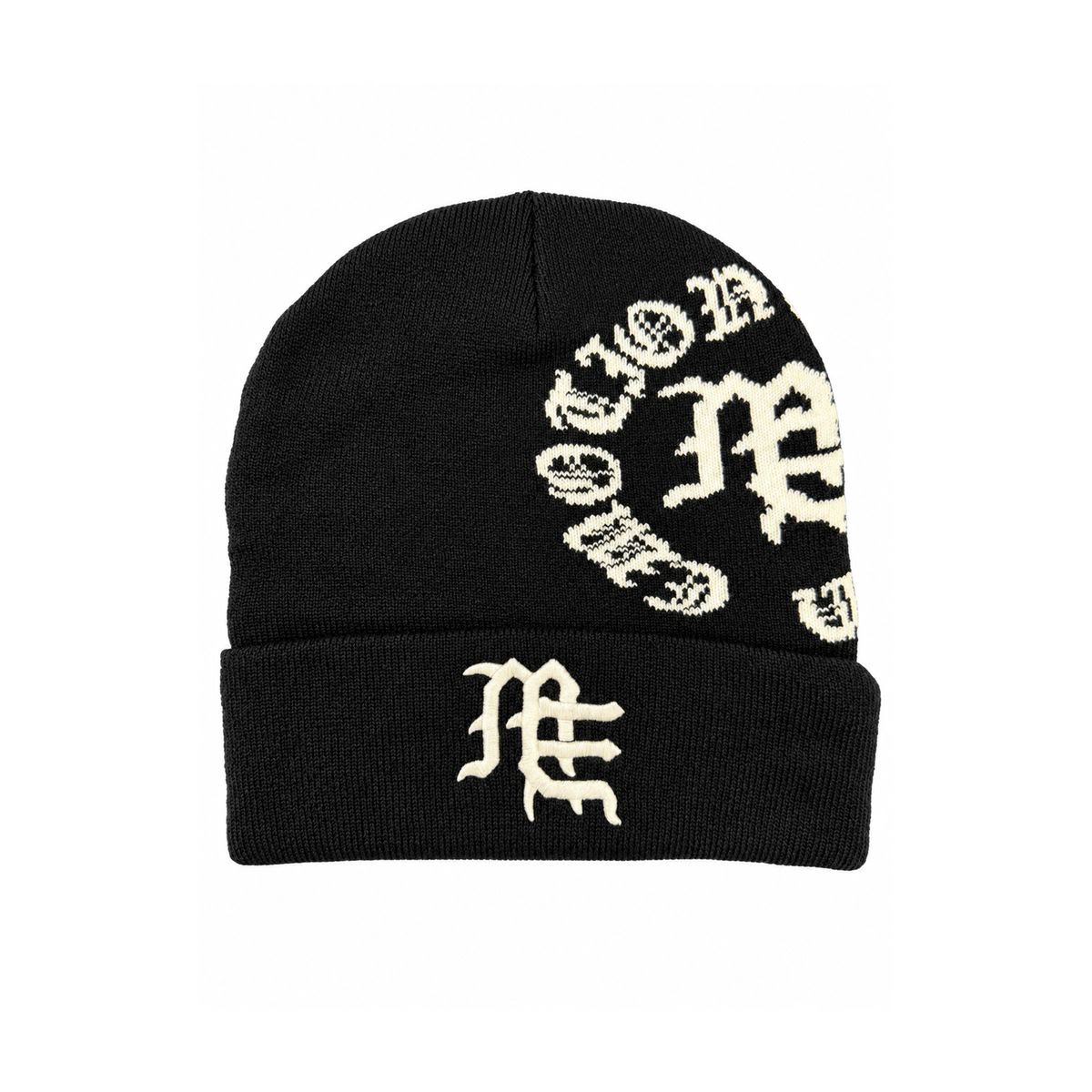 Mixed emotion Black “Logo” Beanie