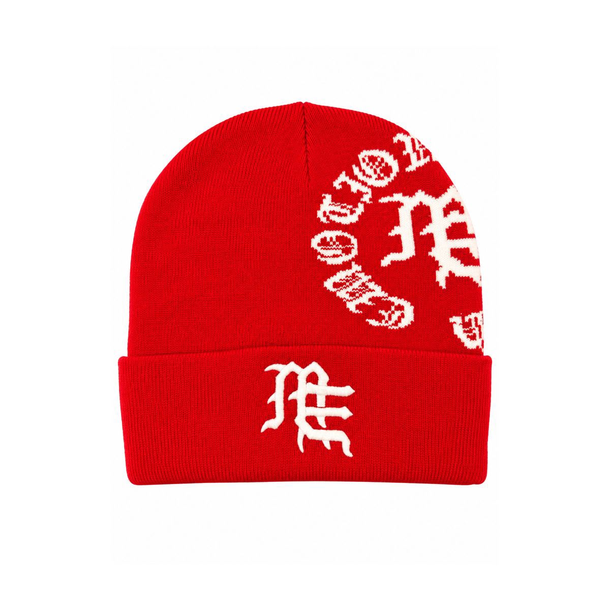 Mixed emotion RED “Logo” Beanie