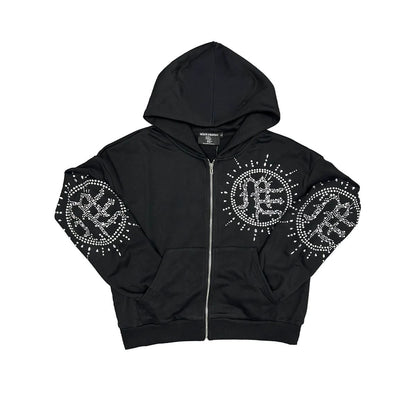 Eclipse Black rhinestone hoodie
