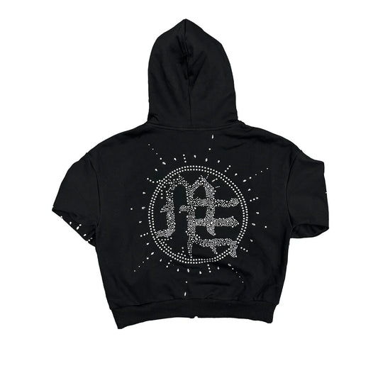 Eclipse Black rhinestone hoodie