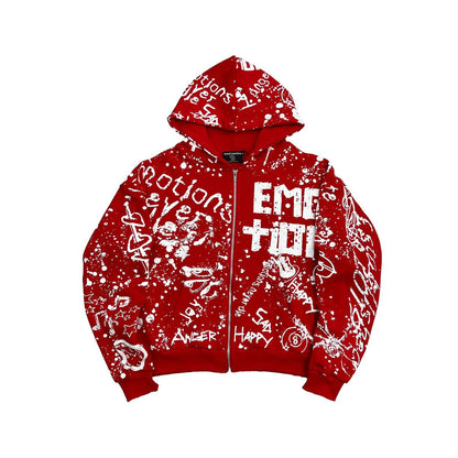 Red graffiti jacket