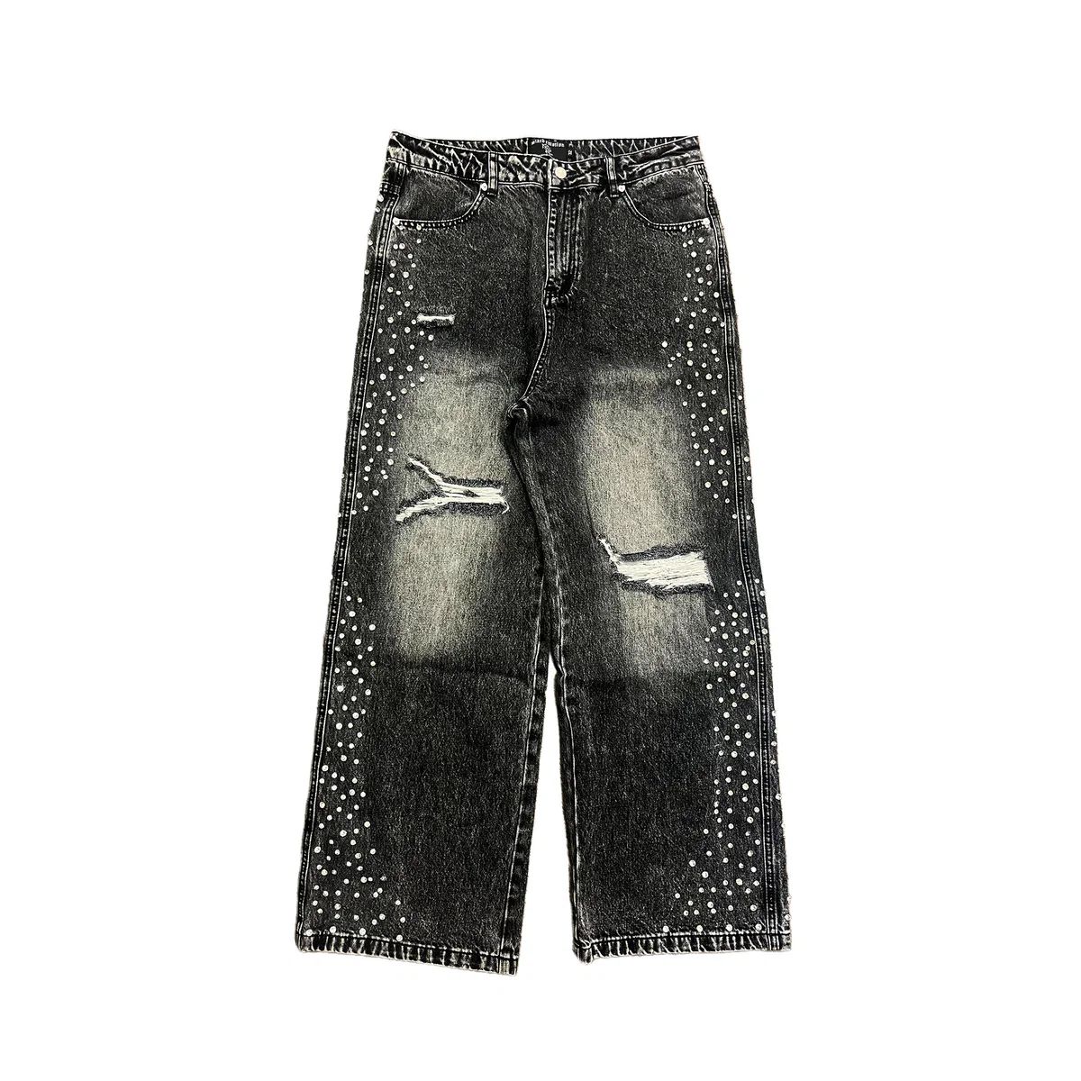 Grey stone baggy jeans