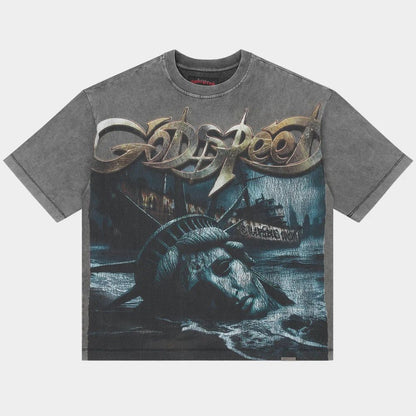 Godspeed Liberty Ruins Tee Grey T shirt