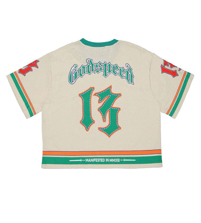 Godspeed First Down Jersey- ‘Bone/Teal’