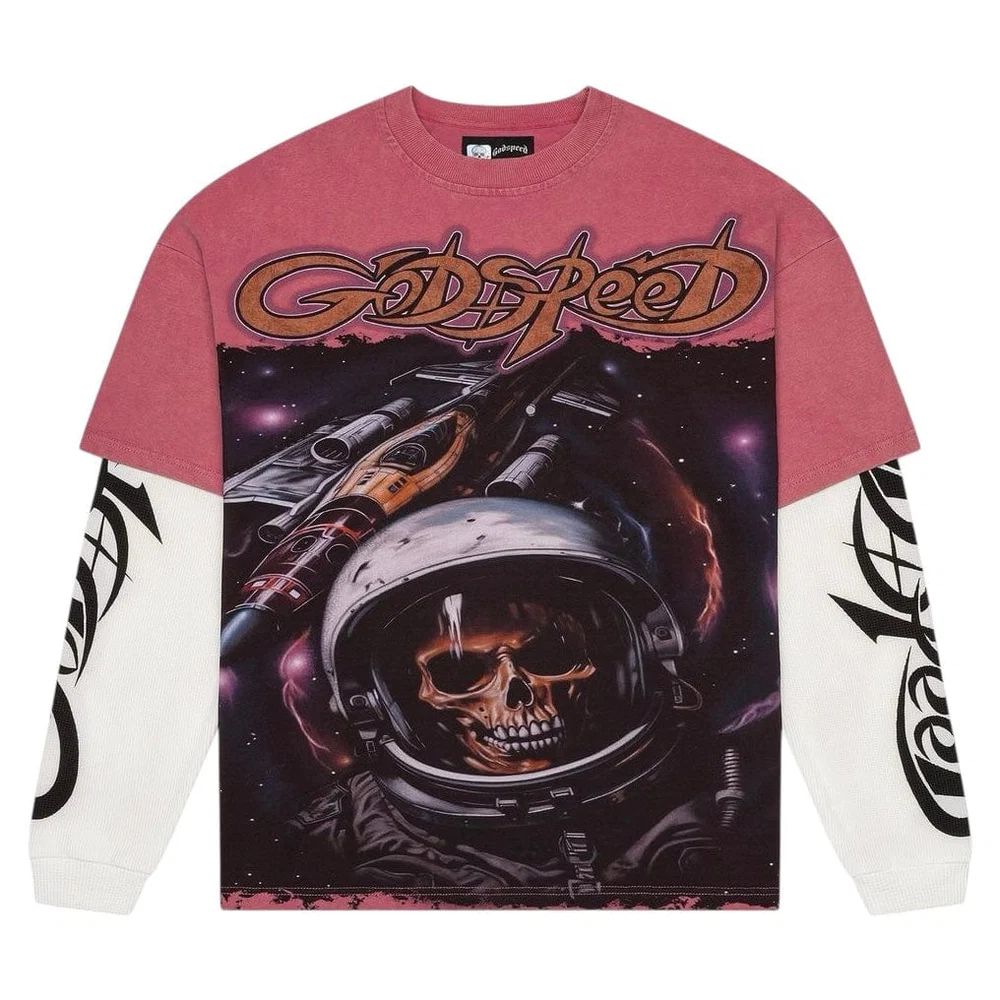 GODSPEED SPACE TRAVELER LAYERED L/S TEE PINK